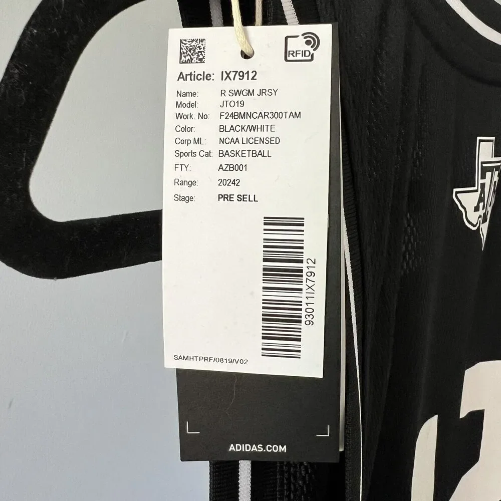 Texas A&M Basketball Aggies Adidas Men’s 12th Man Black NEW w Tags Med